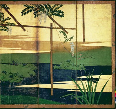 Wisteria in blossom by Hasegawa Soen